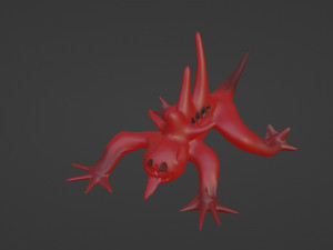 Crawling red monster lizard 3D 모델