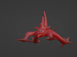 Lagarto monstro vermelho rastejante Modelo 3D