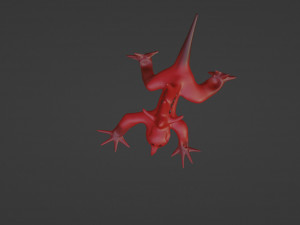 Crawling red monster lizard 3D 모델