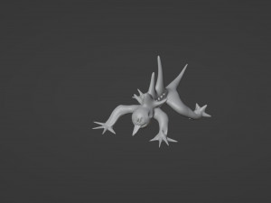 Crawling red monster lizard 3D 모델