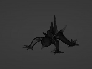 Crawling red monster lizard 3D 모델