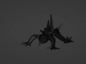 Lagarto monstro vermelho rastejante Modelo 3D