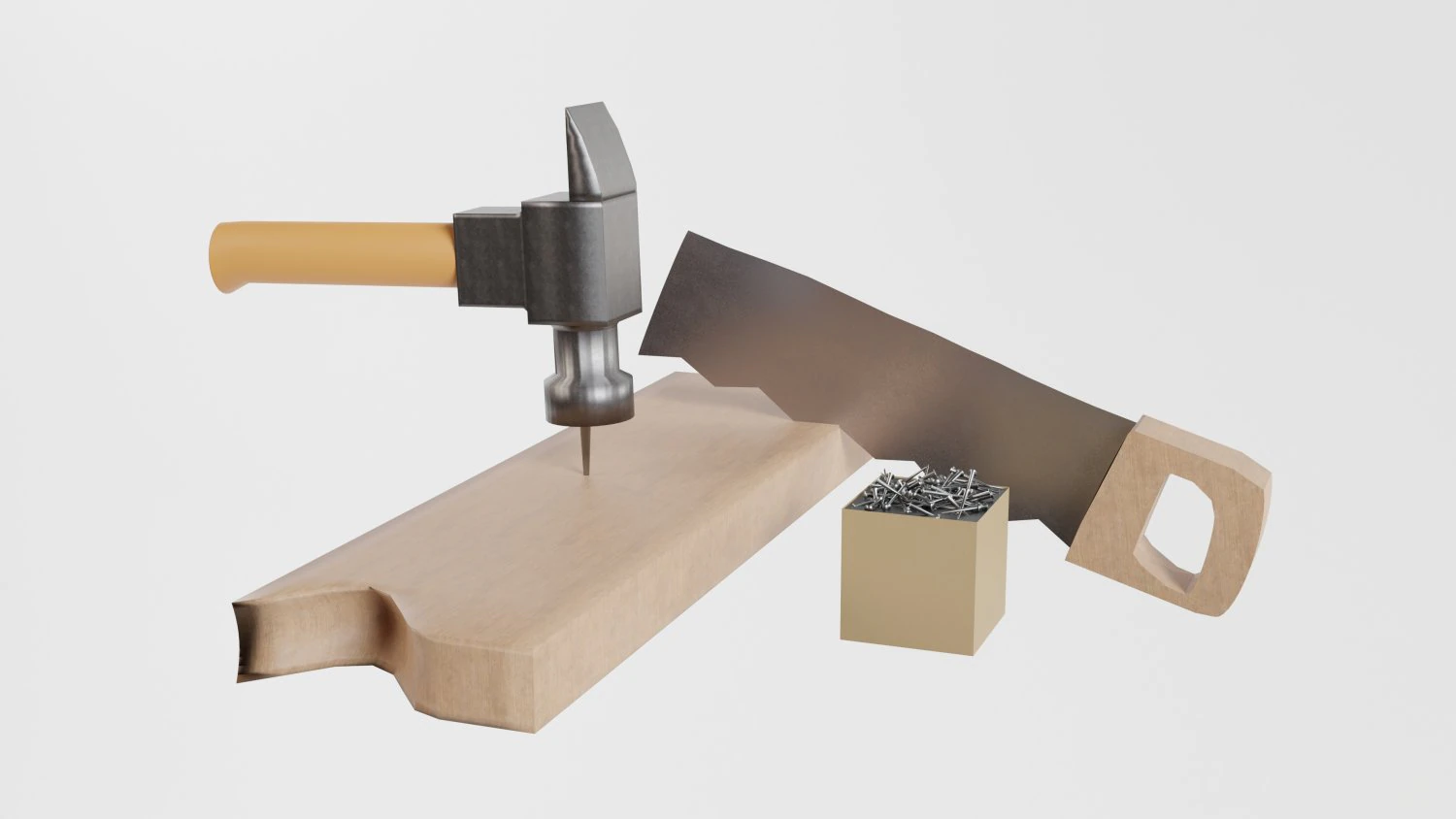 Carpentry tools 3D Model .c4d .max .obj .3ds .fbx .stl .blend 