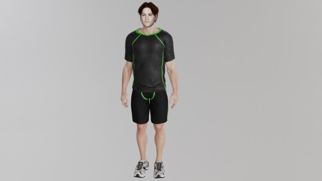 Man in sportswear 3D Model .c4d .max .obj .3ds .fbx .stl .blend