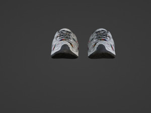 Gray sneakers with paint splashes 3D Model