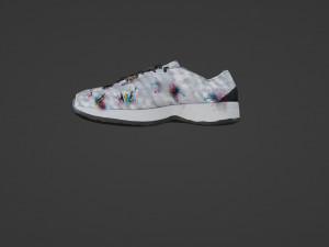 Gray sneakers with paint splashes 3D Model