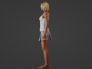 Beautiful blonde woman in summer clothes 3D Model