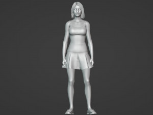 Beautiful blonde woman in summer clothes 3D Model