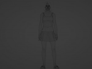 Beautiful blonde woman in summer clothes 3D Model