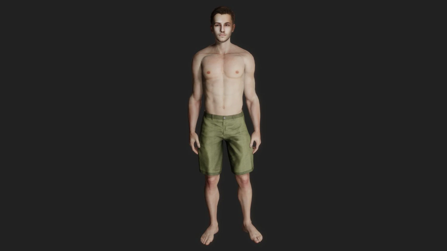 Handsome young man in shorts 3D Model .c4d .max .obj .3ds .fbx .stl .blend 