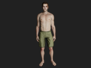 Handsome young man in shorts 3D Model