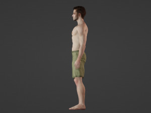 Handsome young man in shorts 3D 模型