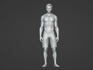 Handsome young man in shorts 3D 模型