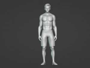 Handsome young man in shorts 3D Model