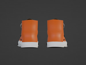 Orange sneakers with white laces 3D मॉडल