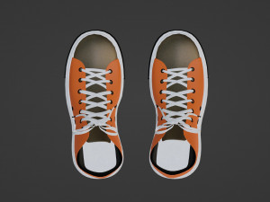 Orange sneakers with white laces 3D मॉडल