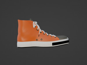 Orange sneakers with white laces 3D मॉडल