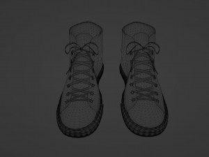 Orange sneakers with white laces 3D मॉडल
