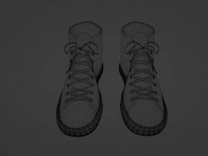 Oranje sneakers met witte veters 3D Model