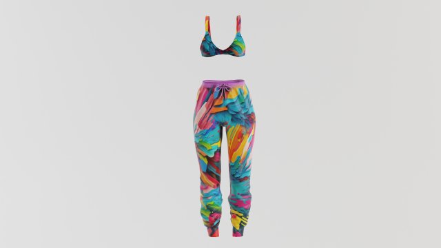 Womens sportswear set Model 3D .c4d .max .obj .3ds .fbx .stl .blend 