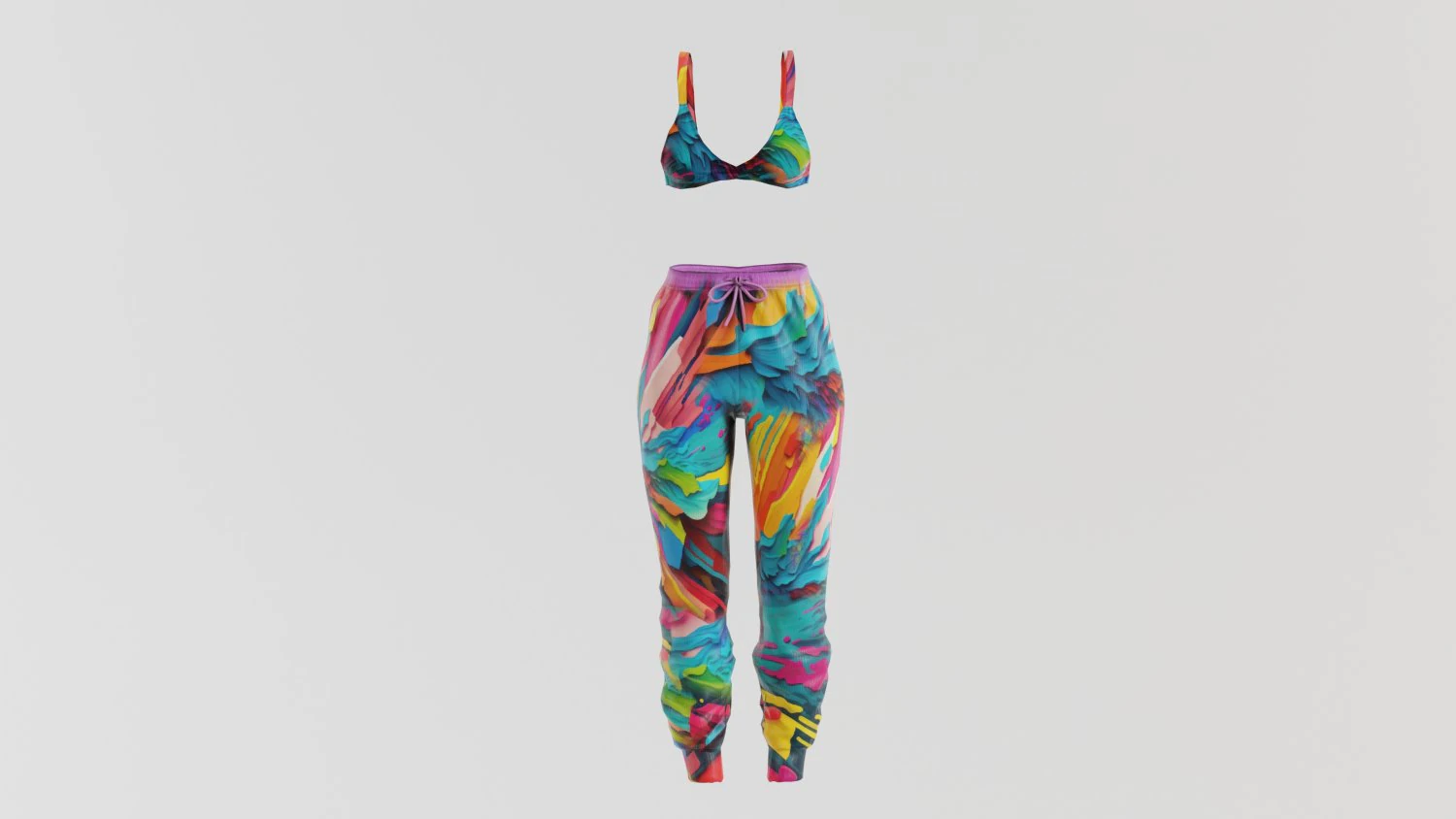 Womens sportswear set 3D Model .c4d .max .obj .3ds .fbx .stl .blend