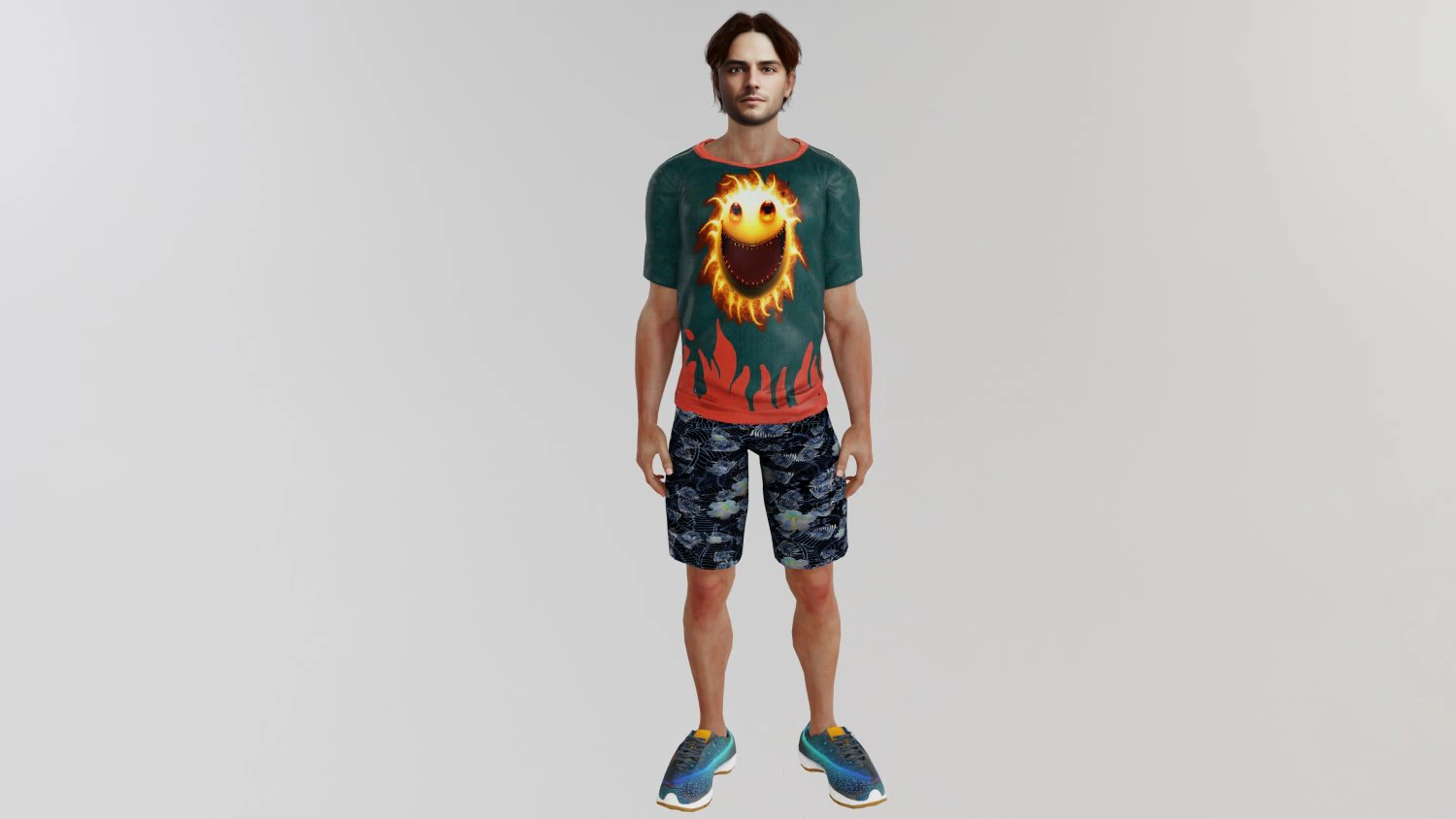 Sports man in summer clothes 3D Model .c4d .max .obj .3ds .fbx .stl .blend