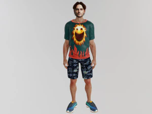 Uomo sportivo in abiti estivi Modello 3D