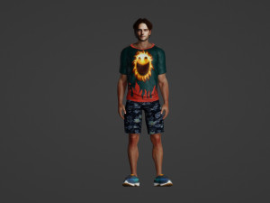 Sports man in summer clothes 3D Model
