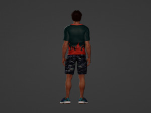 Sports man in summer clothes 3D Model