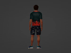 Sports man in summer clothes 3D Model