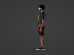 Sports man in summer clothes 3D Model