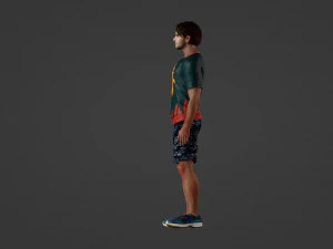 Sports man in summer clothes 3D Model