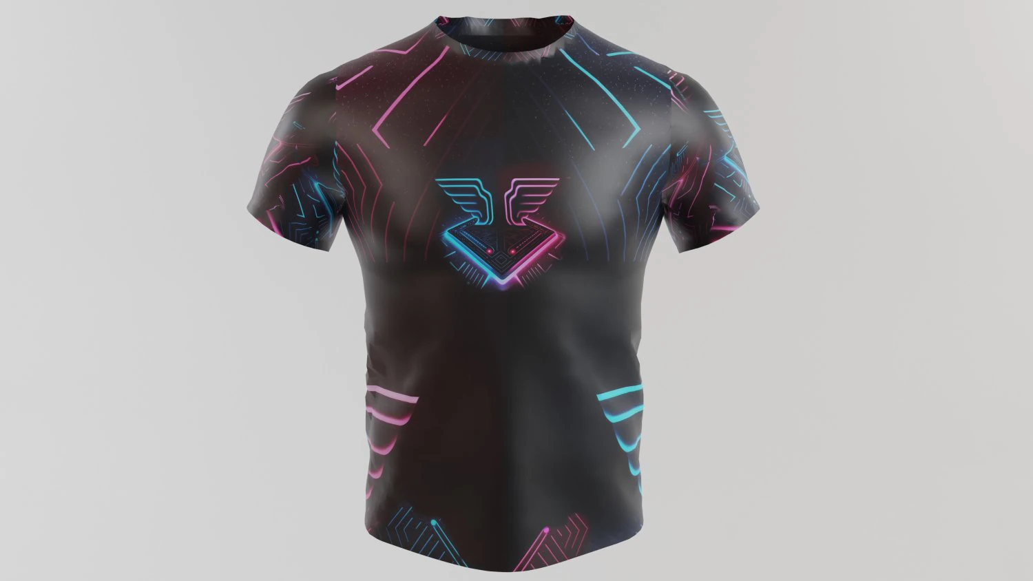 Sports mens T-shirt with print 3D Model .c4d .max .obj .3ds .fbx .stl .blend 