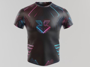 Sports mens T-shirt with print Modelo 3D