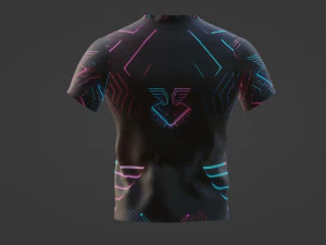 Sports mens T-shirt with print 3D Model