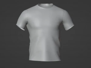 Sports mens T-shirt with print 3D Model