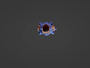 Old woman in blue dress 3D Model