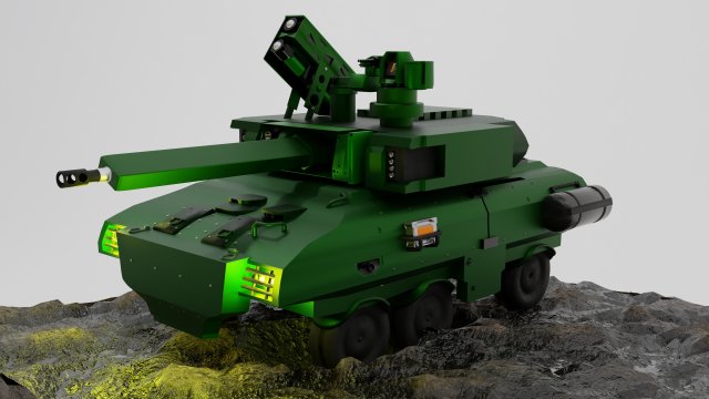 Anti-aircraft self-propelled tank Modello 3D .c4d .max .obj .3ds .fbx .stl .blend 