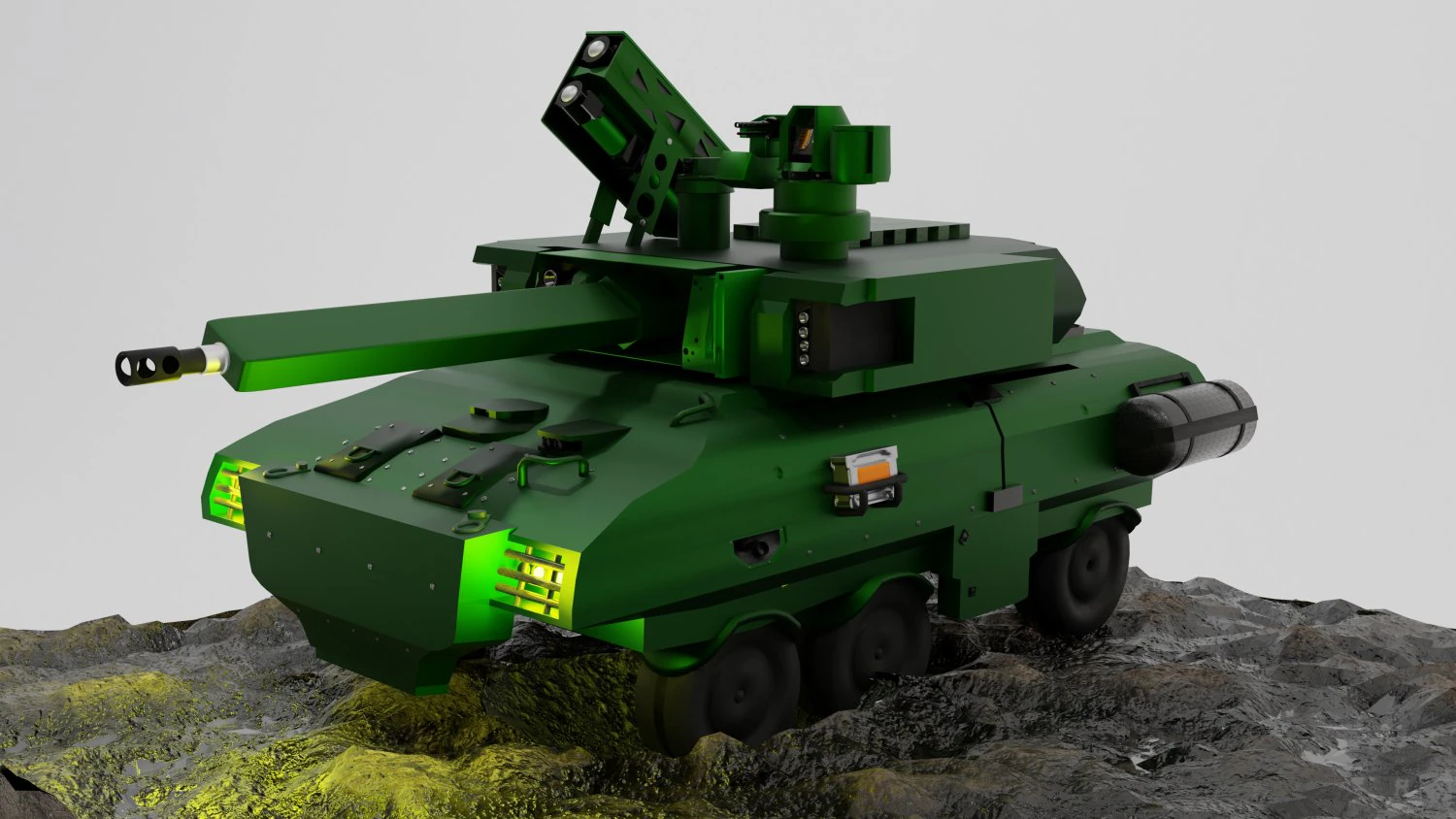 Anti-aircraft self-propelled tank 3D Model .c4d .max .obj .3ds .fbx .stl .blend 