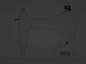 Black electric sewing machine 3D Model