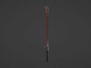 Red sword with scabbard 3D Model
