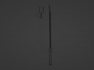 Red sword with scabbard 3D Model