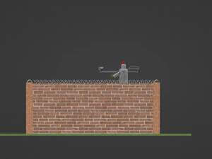 C&acirc;meras CCTV em um poste Modelo 3D