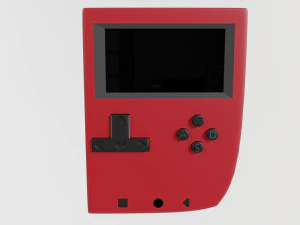 Red game console 3D Model