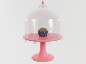 Muffin under a glass lid Modelo 3D