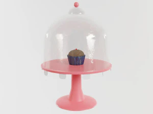 Muffin pod szklaną pokrywką Model 3D