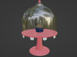 Muffin under a glass lid Model 3D