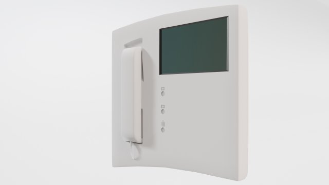 White intercom with screen 3D Model .c4d .max .obj .3ds .fbx .stl .blend 
