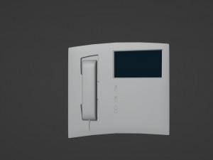 White intercom with screen 3D Model