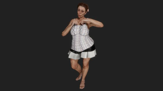 पोज़ देती हुई बूढ़ी औरत 3D मॉडल .c4d .max .obj .3ds .fbx .stl .blend 
